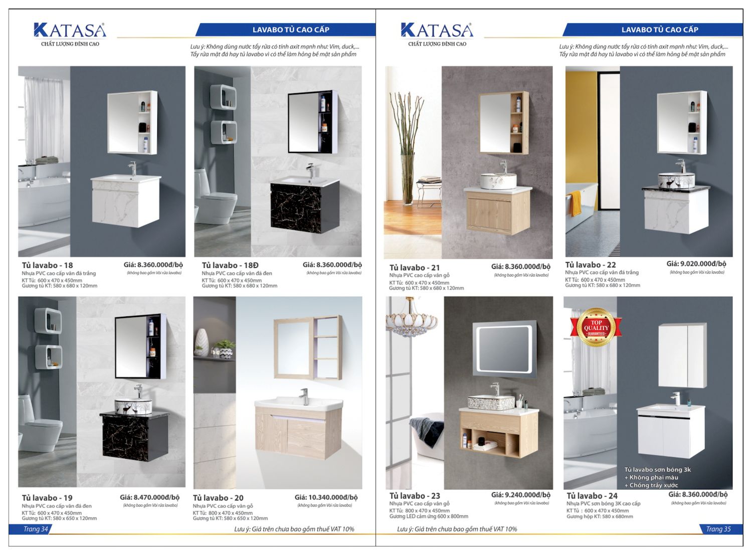 Thiết bị vệ sinh KATASA Catalogue và Bảng giá mới nhất /Page 